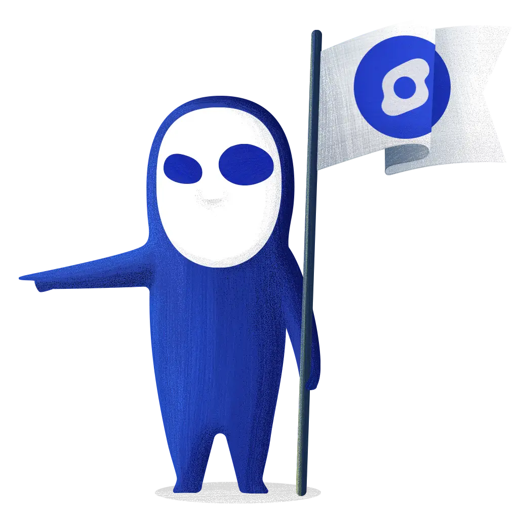 ZEW character with flag
